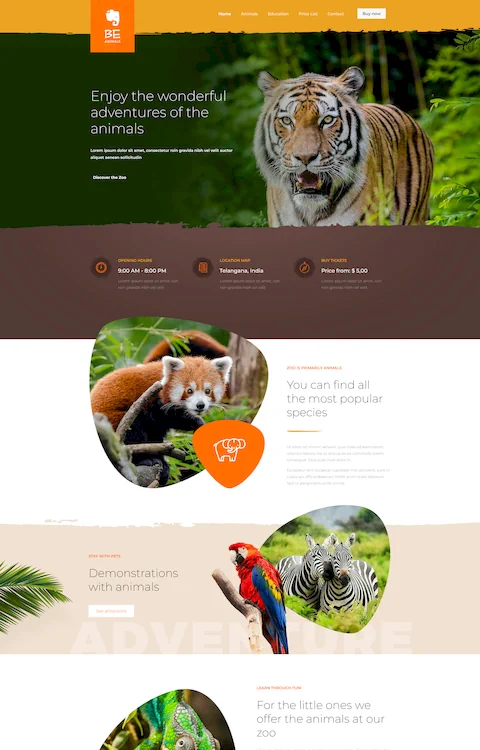 Exemplo Site Animais