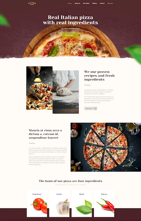 Exemplo Site Pizzaria